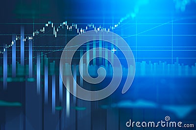 Business candlestick graph chart of stock market investment trading. Stock Photo