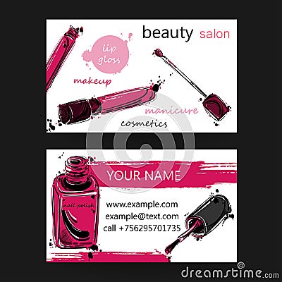 Business card of beauty salon Vector Illustration