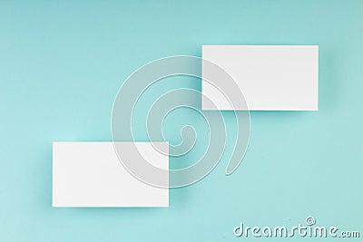 Business card blank over colorful background. Copy space for text. Top view.Business card blank over colorful abstract background Stock Photo