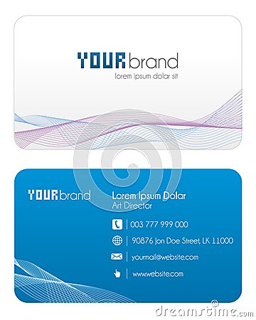 Business Card | Blue Vector Illustration