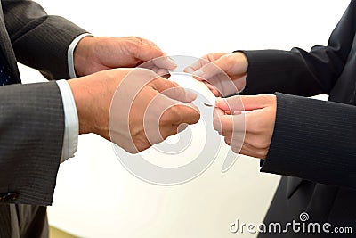 Business Card Exchange Stock Photo