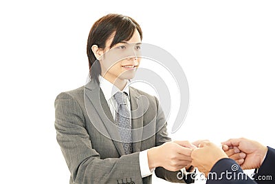 Business Card Exchange Stock Photo