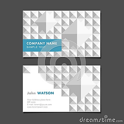 Business card with flat abstract triangle pattern Cartoon Illustration