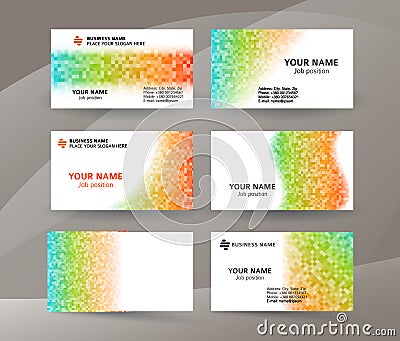 Business card layout template set05 Vector Illustration