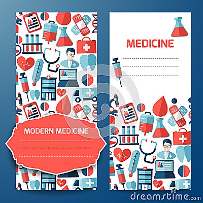 Business card and letterhead with medical symbol Vector Illustration