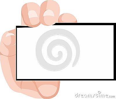 Business card in man`s hand Stock Photo