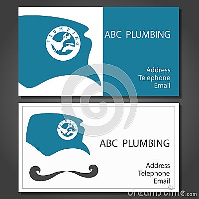 Business card for repair plumbing Vector Illustration