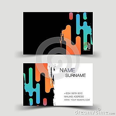 Colourful business card design Vector Illustration