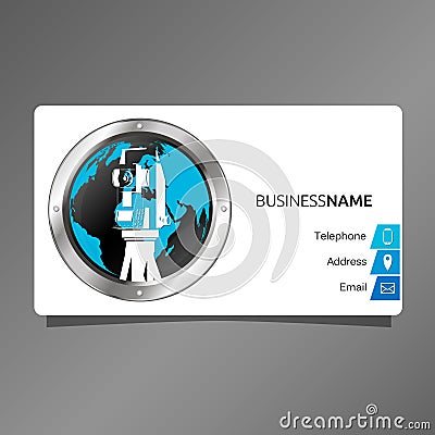 Business card for surveyor and cartography Vector Illustration