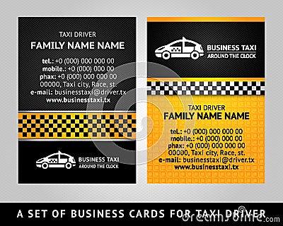 Business card - TAXI design Cartoon Illustration