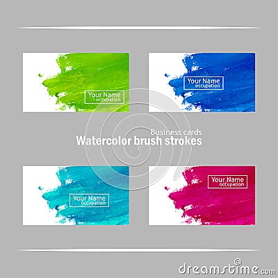 Business card template with brush strokes Vector Illustration