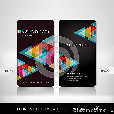 Basic CMYK business Card template Vector Illustration