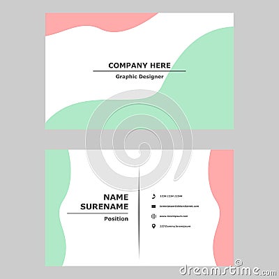 Business card template design concept.Illustration of vector graphic card .modern,simple and clean style design for professional c Vector Illustration