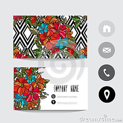 Business card template Vector Illustration