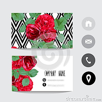 Business card template Vector Illustration