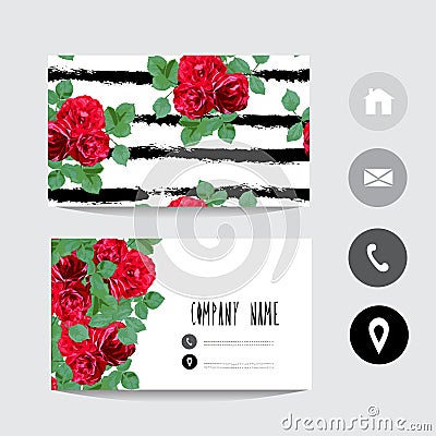 Business card template Vector Illustration