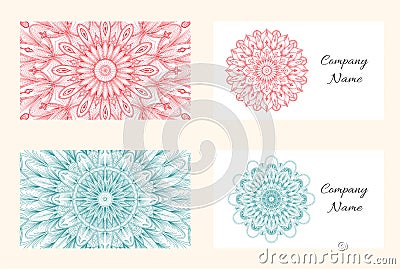 Vector mandala business card template. Vector Illustration