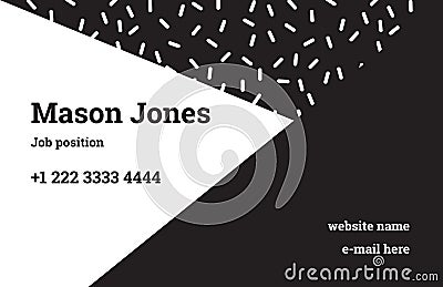 Business card template in the style of Memphis Vector Illustration