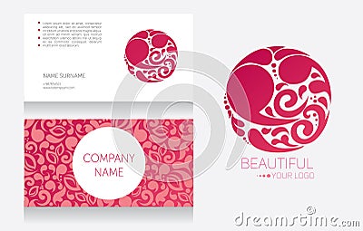 Business card template and template for your logo Vector Illustration