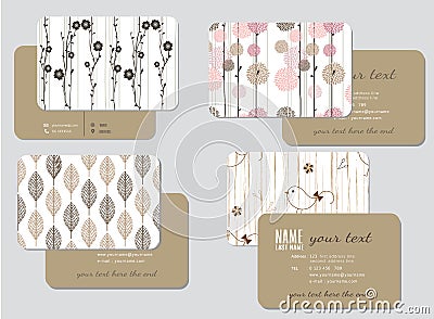 Business card template, wedding style Vector Illustration