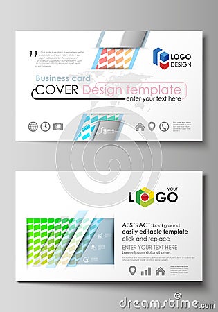 Business card templates. Easy editable layout, vector design template. Colorful rectangles, moving dynamic shapes Vector Illustration