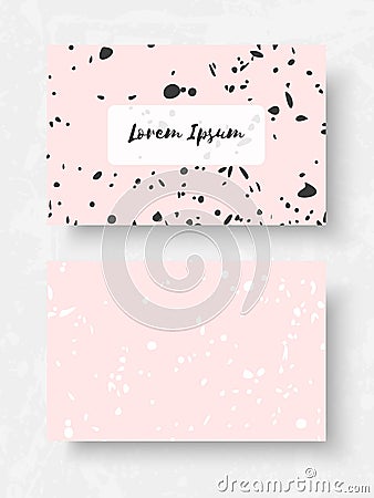 Business card templates. Painted textures are made of acrylic. Abstract grunge collection for banners, posters, leaflets, diaries, Vector Illustration