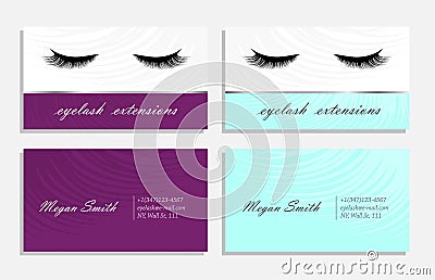 Business card variation for eyelash extinsions master vector Vector Illustration