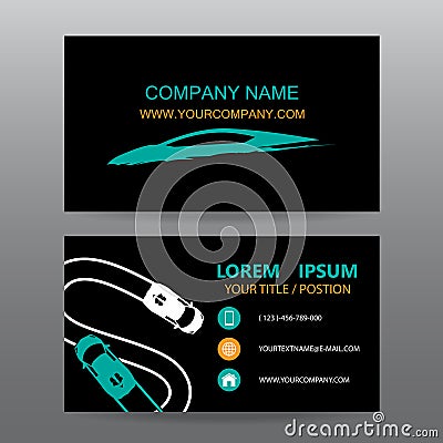 Business card vector background,car salesman Vector Illustration