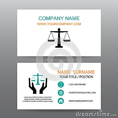 Business card vector background,Insurance law and Lawyer Vector Illustration