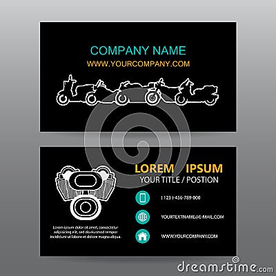 Business card vector background,Motorcycle showrooms Vector Illustration