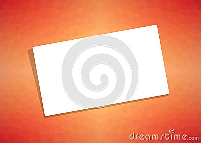 Business card or visiting card template on orange abstract background Vector Illustration