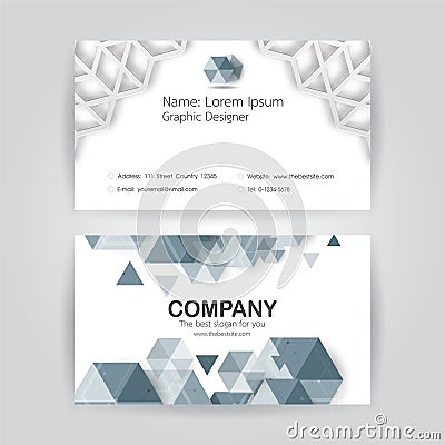 Business card on white background with copy space. Vector Illustration