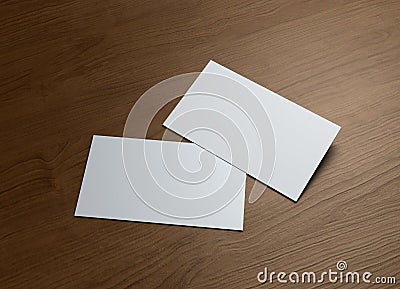 Business Card on wood table 2 Stock Photo