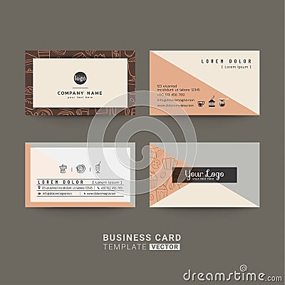 Business cards for coffee shop or company Vector Illustration