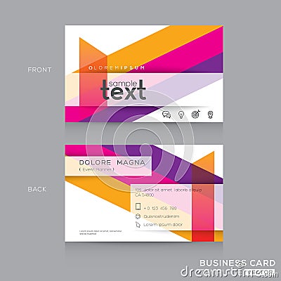 Business cards Design with abstract colorful banding shape background Vector Illustration