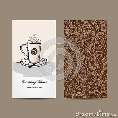 Business cards design with coffee cup Vector Illustration