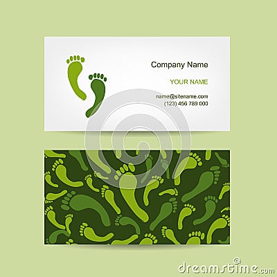 Business cards design, foot massage Vector Illustration