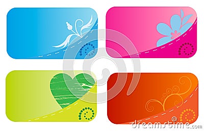 Business cards with pockets Vector Illustration