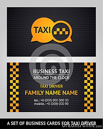 Business cards - taxi Vector Illustration