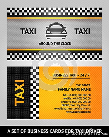 Business cards taxi Vector Illustration