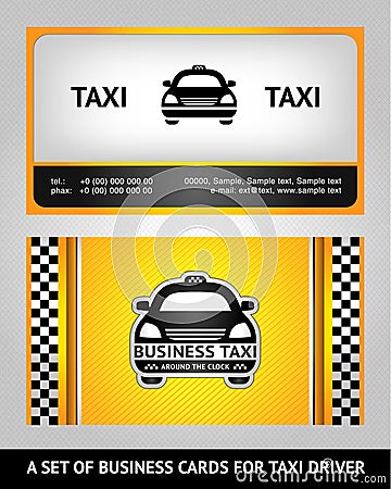 Business cards taxi set Vector Illustration