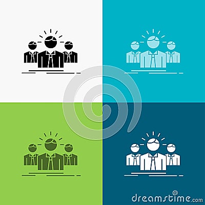 Business, career, employee, entrepreneur, leader Icon Over Various Background. glyph style design, designed for web and app. Eps Vector Illustration