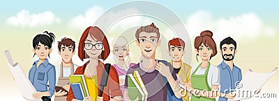 Business cartoon young people Vector Illustration