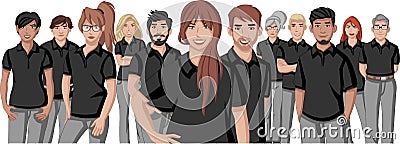 Business cartoon young people Vector Illustration