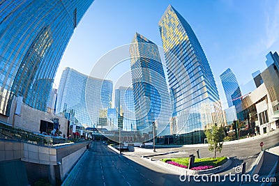 Business centre with skyscrapers, Las Vegas Editorial Stock Photo