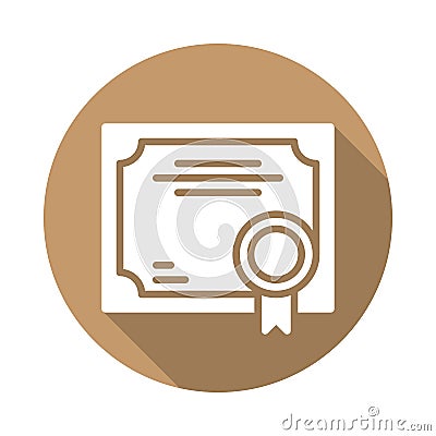 Business Certificate flat icon Vector Illustration