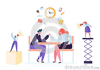 Business challenge, corporate rivalry concept Vector Illustration