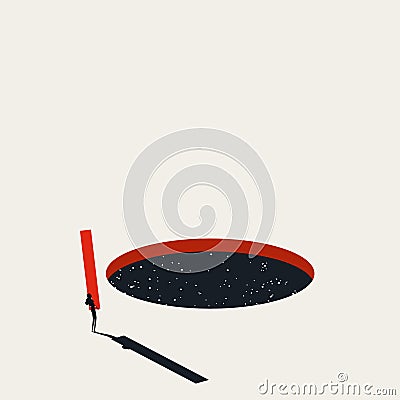 Business challenge overcome vector concept. Symbol of clever solution, ambition and opportunity. Minimal illustration Vector Illustration