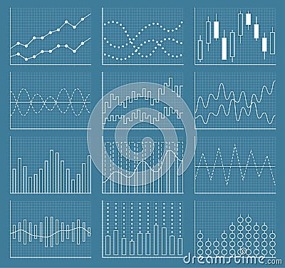 Business chart collection. Set of graphs. Data visualization. Vector Illustration