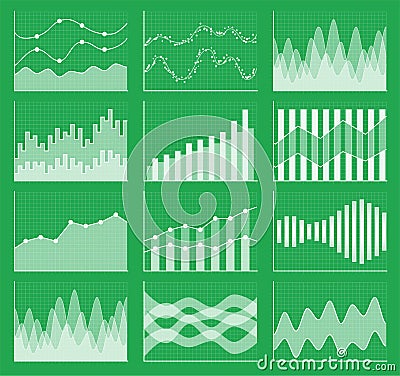 Business chart collection. Set of graphs. Data visualization. Vector Illustration